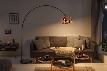Zlato-ružová stojanová lampa Arch - Estilofina